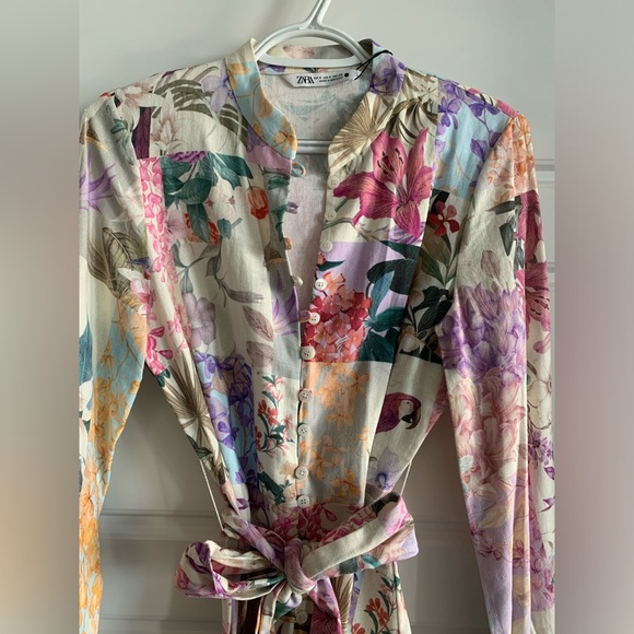 Zara Floral Parrot Dress Small - Picture 4 of 7